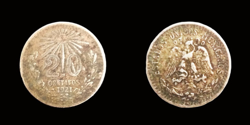 20 Centavos Plata. De 1921