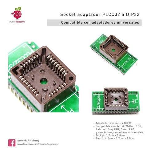 Socket Adaptador A Programador Plcc32 A Dip32