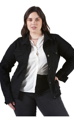 Campera Jean Cenitho Clásico Negro Mujer