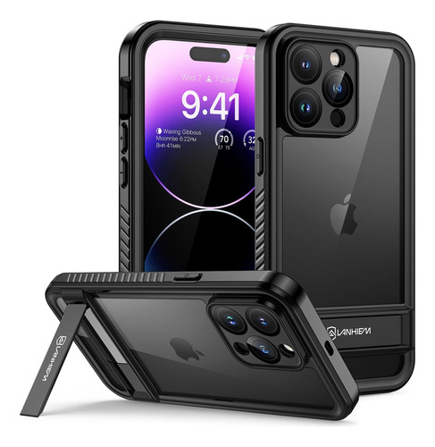 Lanhiem Para iPhone 14 Pro Max Funda Con Soporte, Ip68 A De