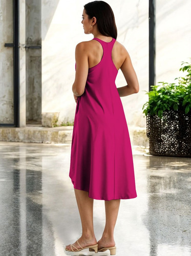 Vestido Escote En V Ruedo Asimétrico De Moda Para Dama Nisha