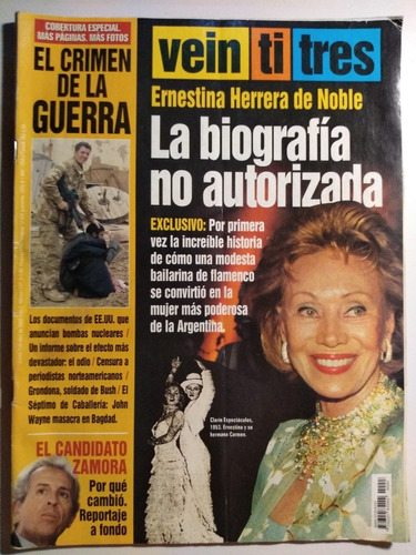 Revista Veintitres Ernestina Herrera De Noble Clarin