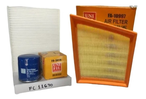 Kit De Filtros Ford Figo 1.5 2016-2018 Aire Aceite Cabina