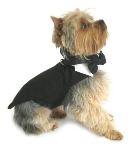 Dog Tuxedo W Formal Tails Black Xl Chest 2126