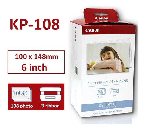 Imagen 3 de 5 de Tinta Y Papel Para Canon Selphy Kpin 108 Fotos