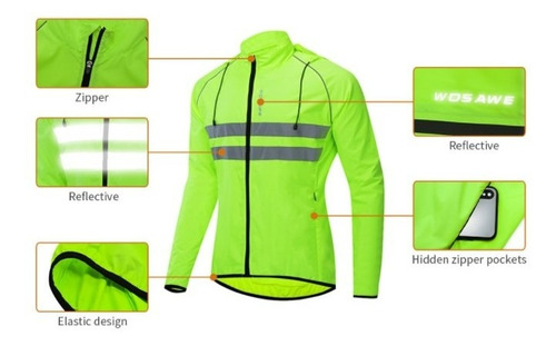 Chamarra De Ciclismo Con Capucha A Prueba De Viento Para