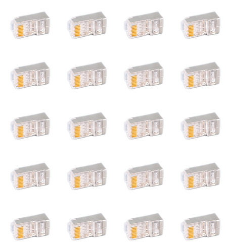 Conector Rj45 End Rj45, 100 Piezas, Cat6, Blindado De Metal,
