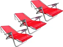 Comprar Reposera Aluminio Reforzada Playera 100kg Promo 3 Unidades