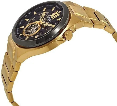 Reloj Bulova Analogico Caballero 98a178 Color de la correa Dorado Color del bisel Dorado Color del fondo Negro