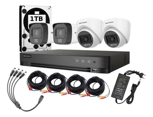 Kit De 4 Camara Hikvision Dual Light 1080p 