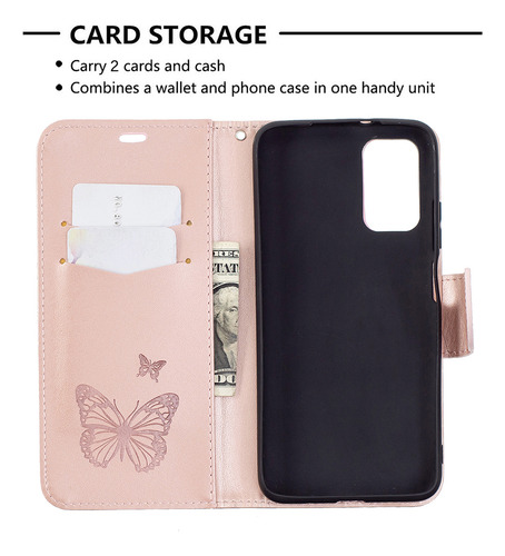 Funda Para Nokia 3.4/1.3/5.3 Funda Tipo Cartera Con Ranura Para Tarjetas, Textura Magnética, Mariposa, A Prueba De Golpes