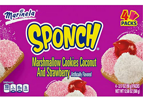 Galletas De Malvavisco Marinela Sponch, 4 Paquetes Por Caja