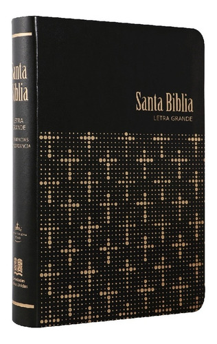 Biblia Rvr1960 Mediana Letra Grande Pasta Símil Piel Negra