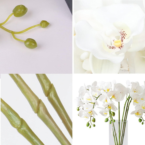 Hinyoco 5 Piezas De Flores Artificiales De Phalaenopsis Flor
