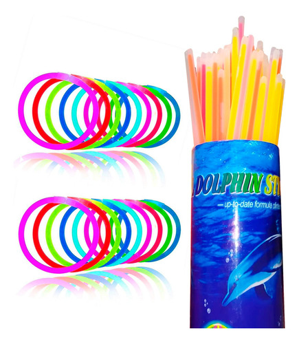 Pulseras De Neon Pack X100 Unidades Cotillon Luminosas