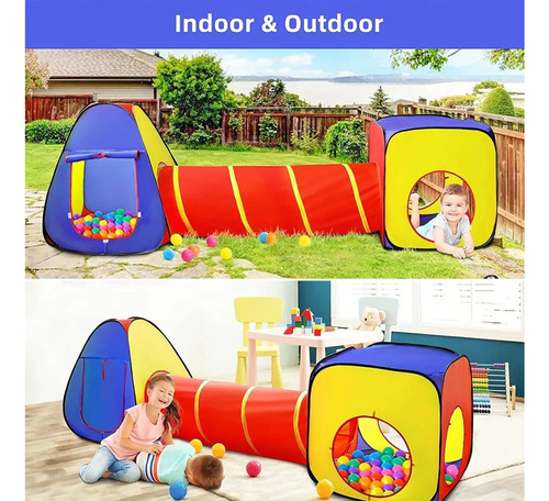 Carpa Infantil Tunel Para Niños Outdoor Azul
