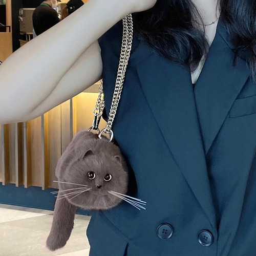 Bolso Con Forma De Gato Monedero De Gato Realista Lindo Bols