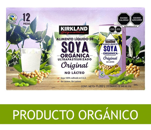 Caja Bebida De Soya Original Organica Kirkland 12p De 946 Ml