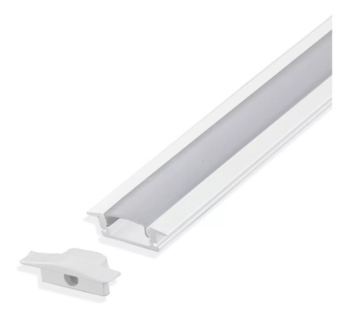 Perfil Alumínio Embutir Slim 1 Metro P/ Fita Led 2,5x0,5cm Cor da luz Branco