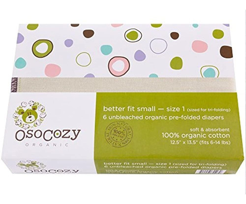 Osocozy Organic Cotton Prefolds Infant Short 616 Lbs