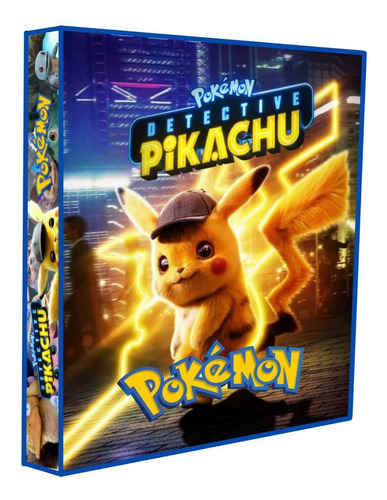 Álbum Pasta Fichário Pokemon Detetive Pikachu Capa Dura