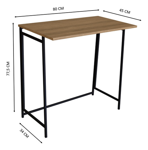 Escrivaninha Mesa Portátil 80cm Industrial Aço Notebook