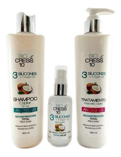 Bio Cress 10 Kit 3 Silicona Shampoo, Tr - mL a $568