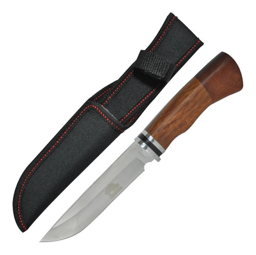 Cuchillo Acero Inoxidable Caza Hoja 14,5 Cm Mango Madera