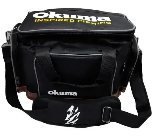 Bolso De Pesca Okuma Conquest Cuero Marrón Bolsillos Amplios