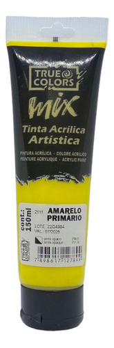 Tinta Acrílica Artistica Mix 150ml True Colors Cor Amarelo Primário