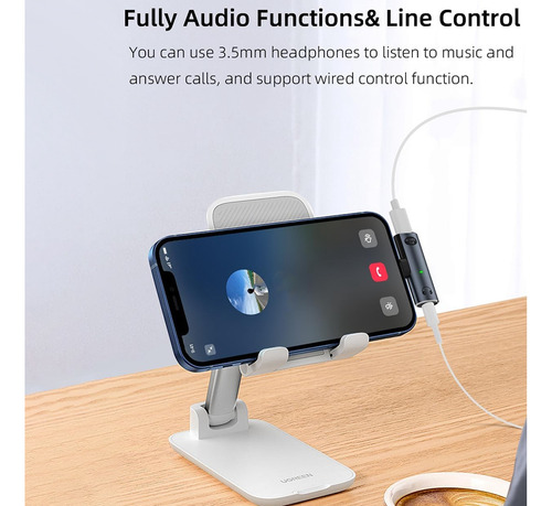 Adaptador Usb C A Jack De Audio Con Carga Rápida 100w