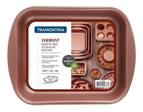 Imagen 2 de 7 de Asadera Tramontina Vermont 22 Cm Teflon Antiadherente