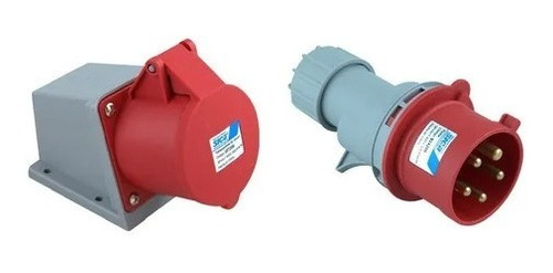 Imagen 1 de 7 de Ficha Industrial Macho + Base De Aplicar 3p+n+t 32a Sica