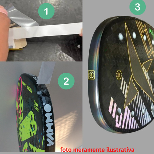 Imagem 4 de 7 de Fita Faixa Protetora Raquete Beach Tennis Transparente
