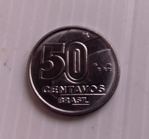 Brasil 50 Centavos De Cruzado Novo 1989 Km#614 Acero Inoxid