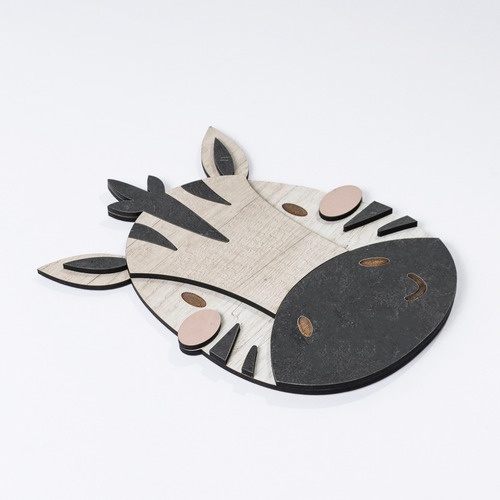 Cuadro Infantil Madera Cebra Rutilu Deco
