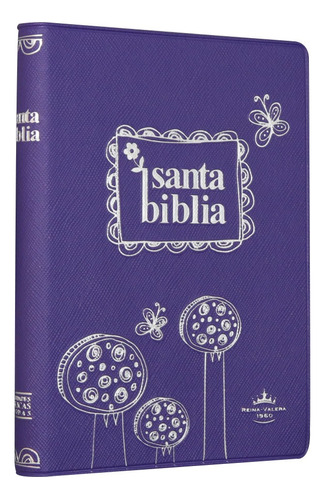 Biblia Reina-valera 1960 Chica Vinil Violeta Grabado Juvenil
