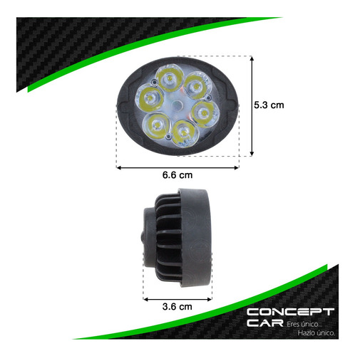 Par Faros 6 Led Ovalado Auxiliares Base Moto Luz Fija 4x4 F1