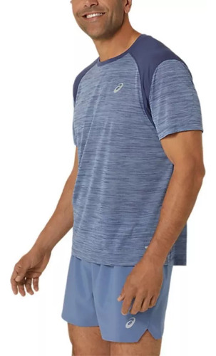 Playera Running Asics Road Ss Azul Hombre 2011c992.400