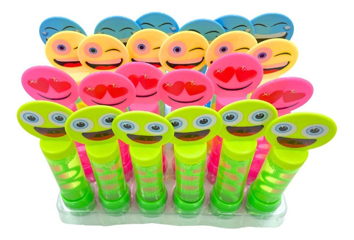 Burbujas Burbujero Carita Emoji Led 24 Pz Mayoreo