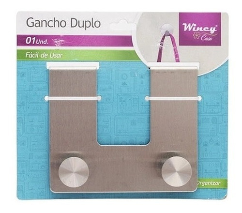 Gancho Duplo Encaixe Porta Suporte Pendurar Organizador Inox