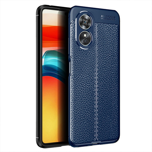 Funda De Piel Sintética Suave Para Oppo A17 Litchi