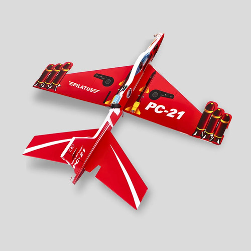 Avião Planador Com Motor A Bateria Recarregável Cor Vermelho