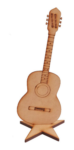 Figura Guitarra Acústica Madera Country Recuertido 25 Cm