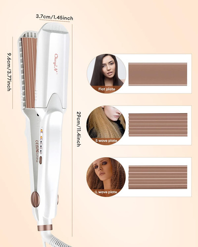 Ckeyin Rizador De Cabello Para Mujeres Con 3 Placas Intercam