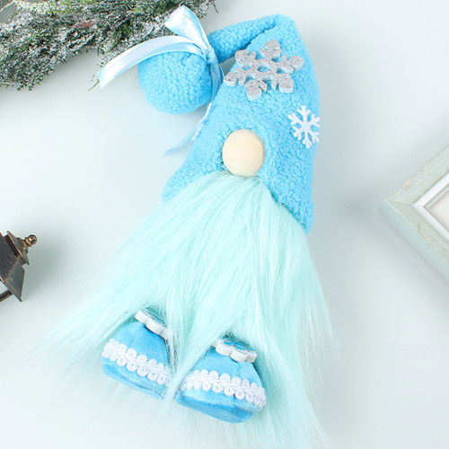 Muñeca De Gnomo Azul Con Sombrero De Copo De Nieve, Muñeca S