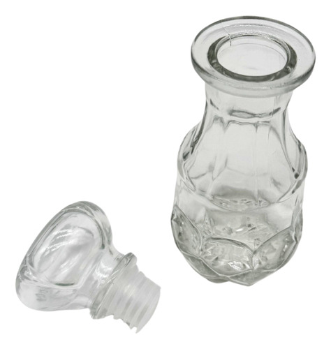 Set 12 Mini Licoreras Cristal Vidrio Redondeado Vino 200ml Color Transparente