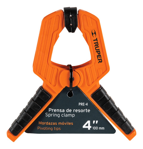2 Prensa Resorte De 4'' Cuerpo De Nylon Mango Antiderrapante