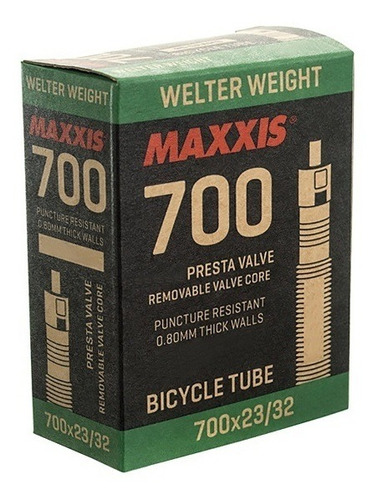 Cámara de aire Maxxis, 700 x 23/32c, boquilla, 60 mm, peso welter, 99 g, tipo válvula Presta