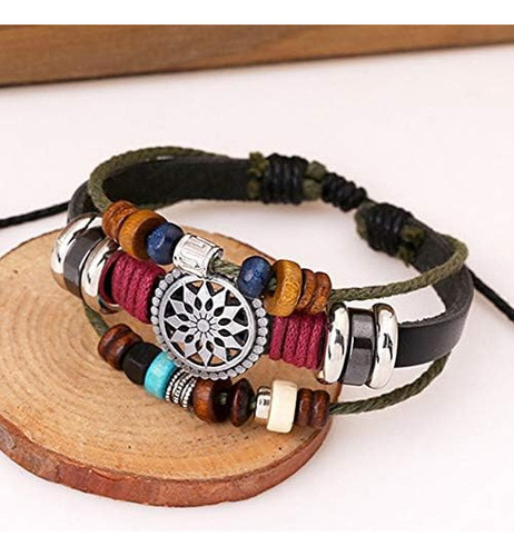 Mujer Señora Bohemia Viento Cuentas Multicapa Pulsera